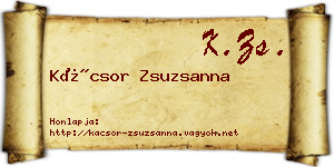 Kácsor Zsuzsanna névjegykártya